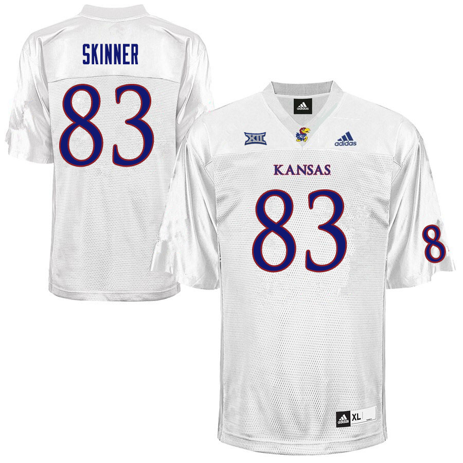 Men #83 Quentin Skinner Kansas Jayhawks College Football Jerseys Sale-White - Click Image to Close